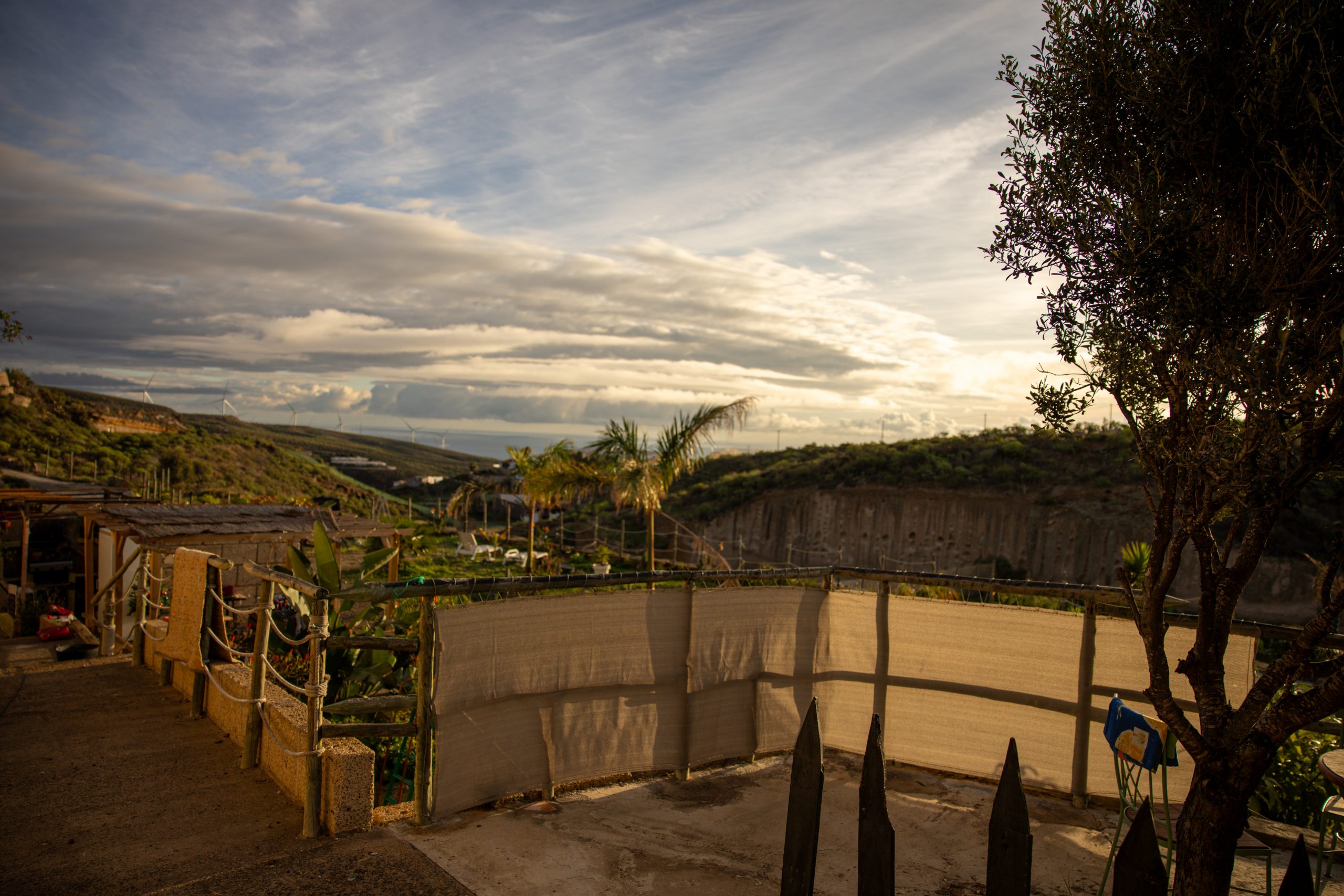 Terrasse La Oliva Meerblick Sonnenaufgang